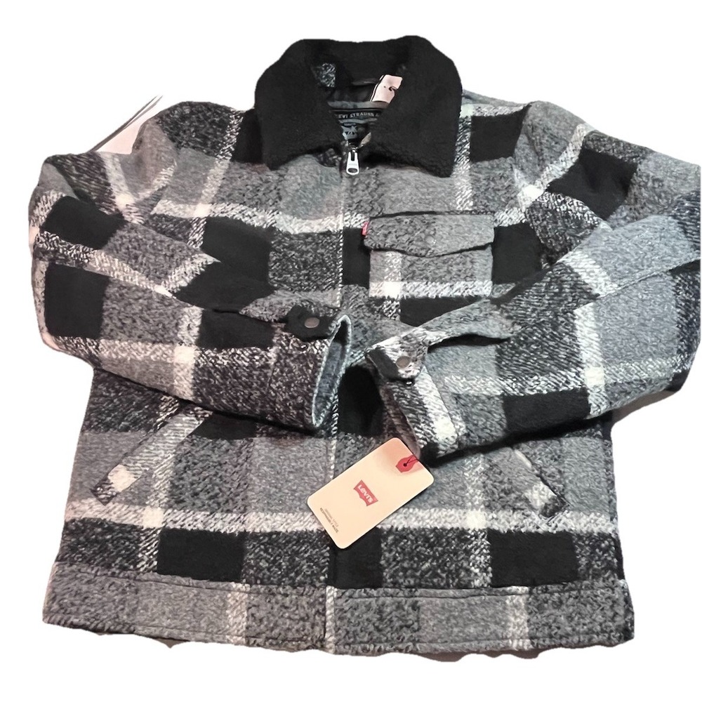 NWT Levis Men's Plaid Heavy Quilt Lined Jacket Size Small‎ Shacket Msrp $250
